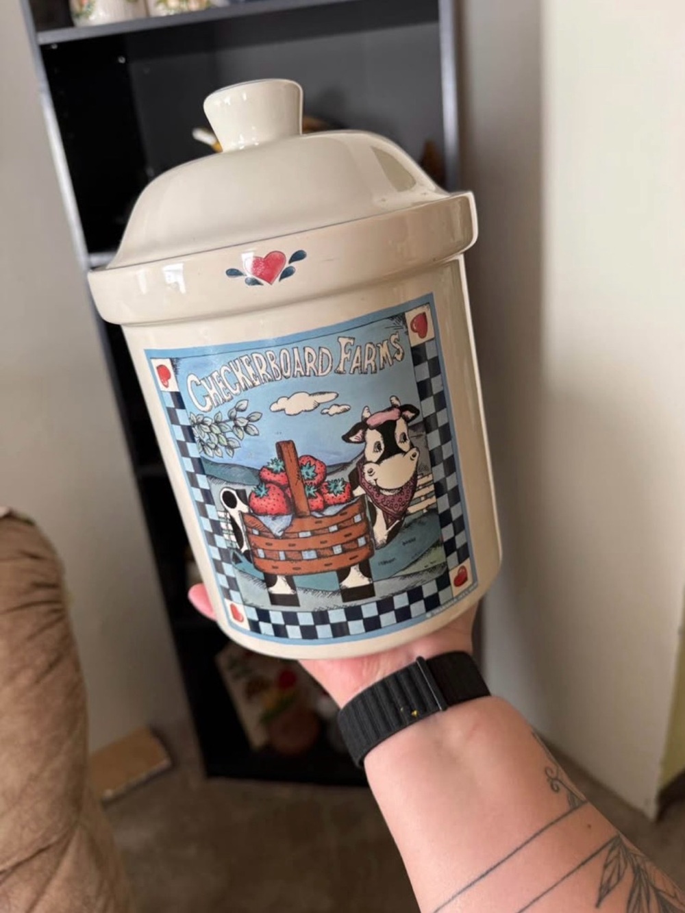 Vintage Checkerboard Farms canister